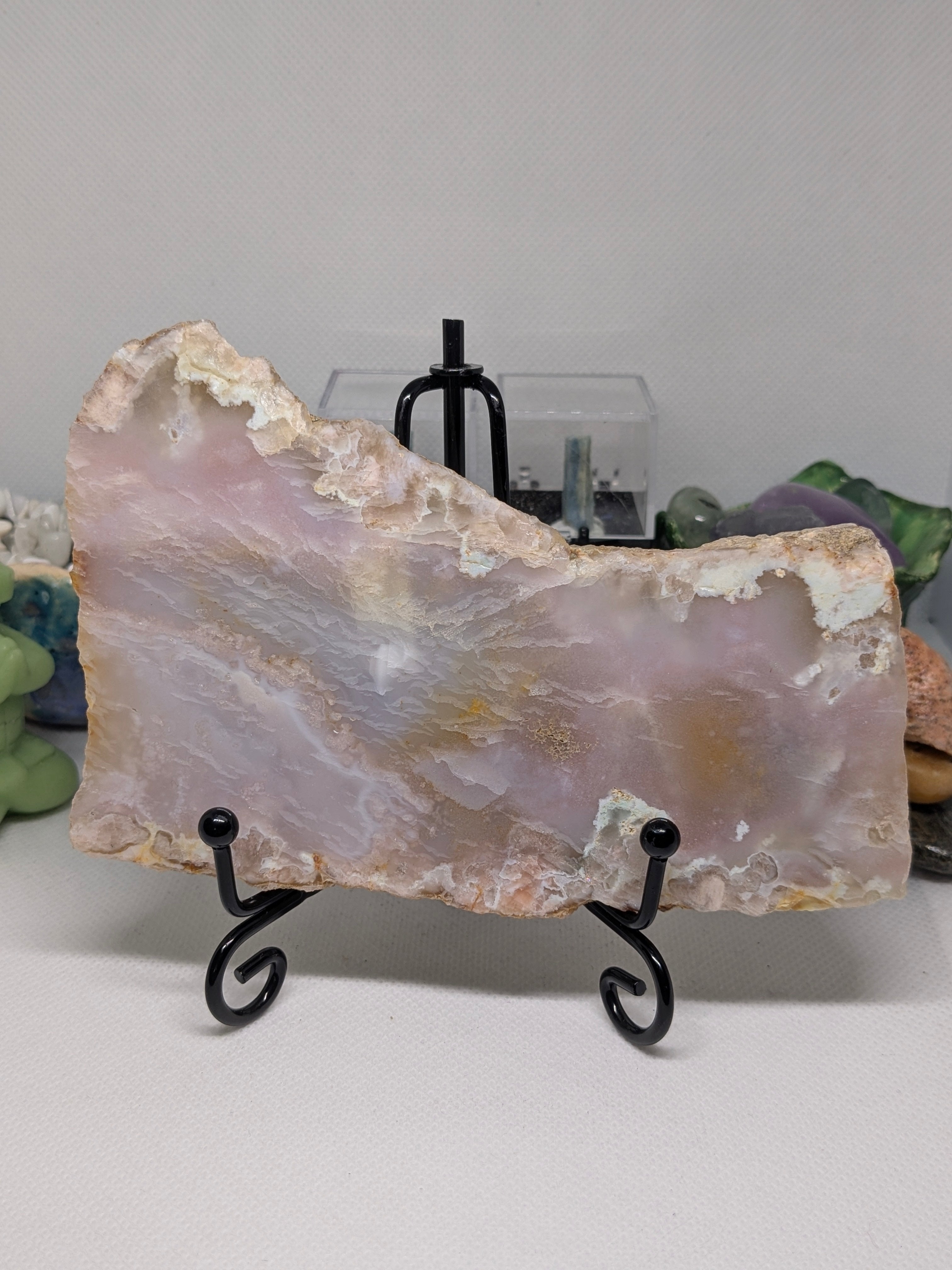 Flower agate slab