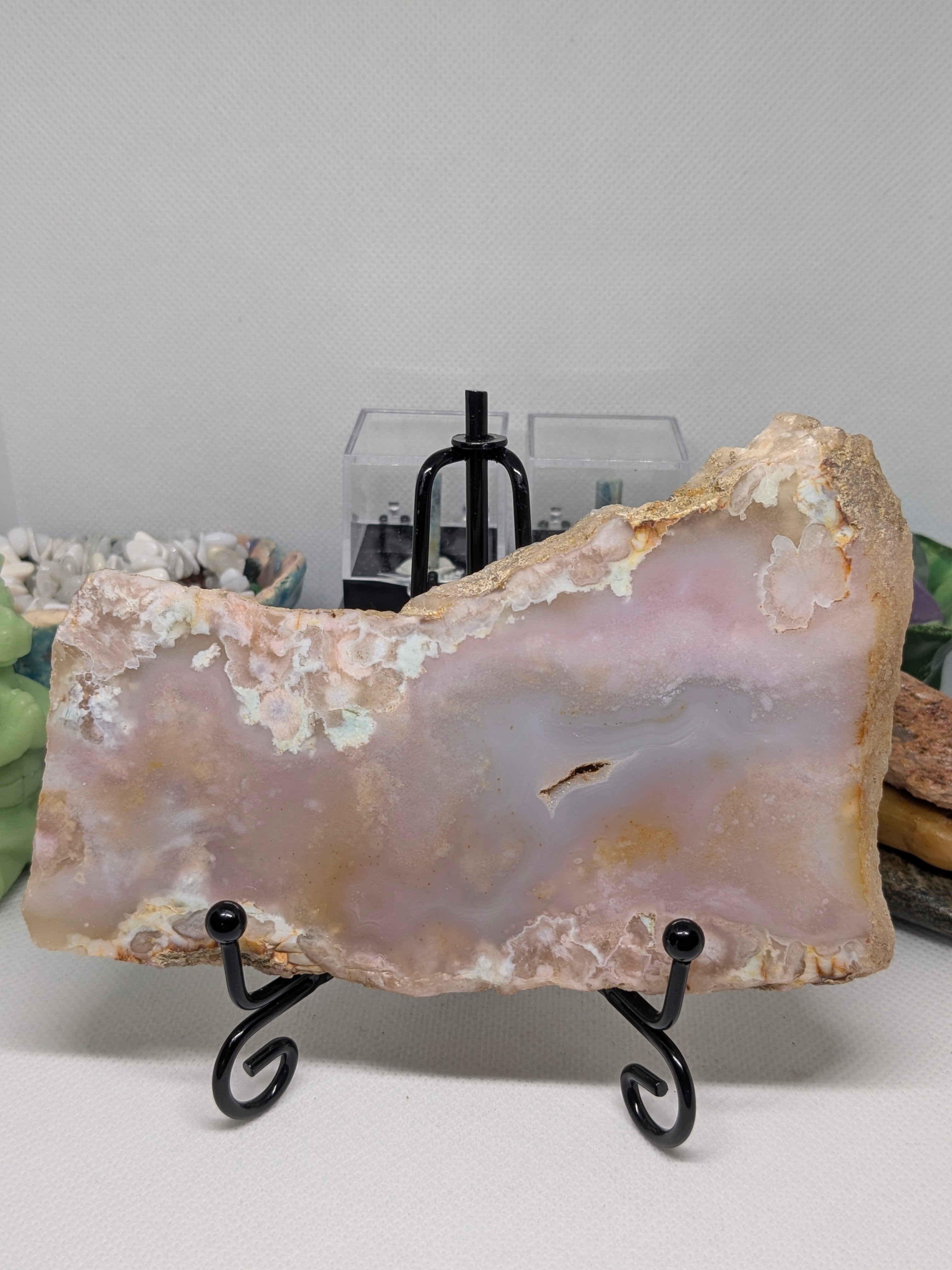 Flower agate slab
