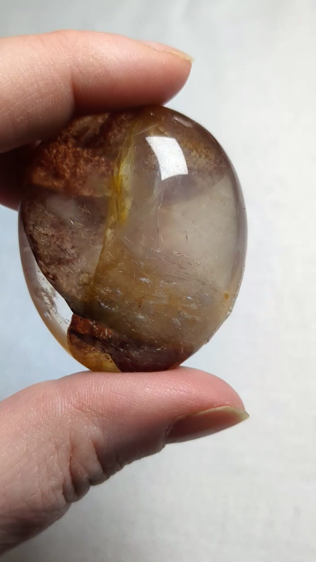 Fire quartz palm stone C