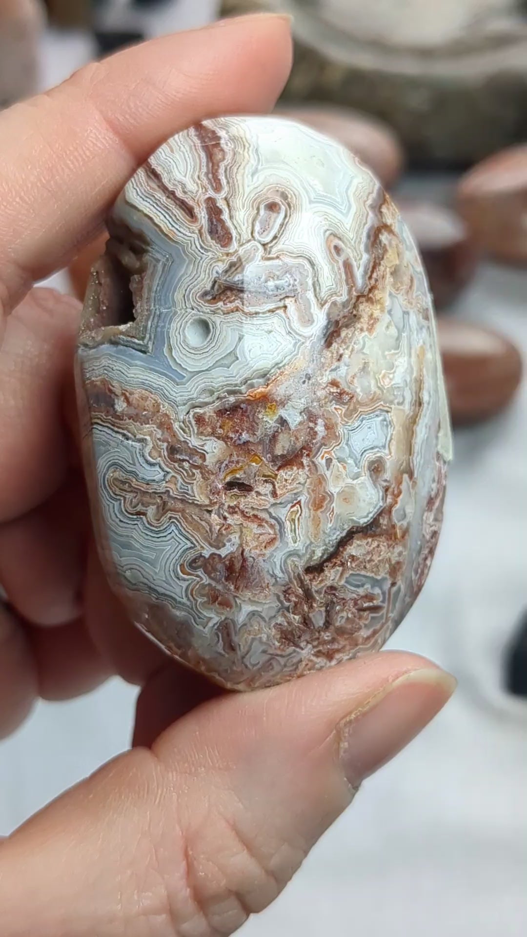 Crazy lace agate palm stone