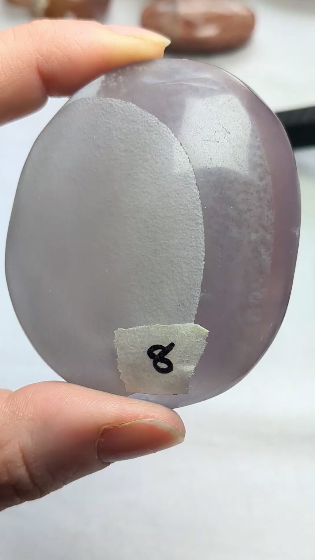 Purple fluorite palm stone