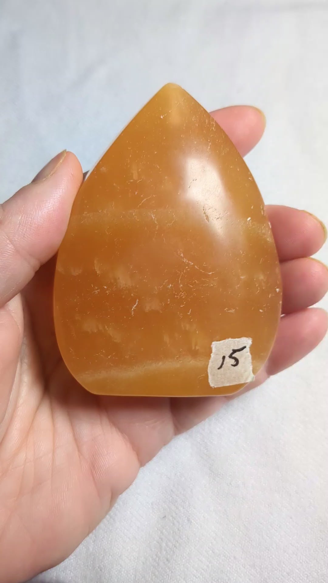 Orange Calcite Teardrop