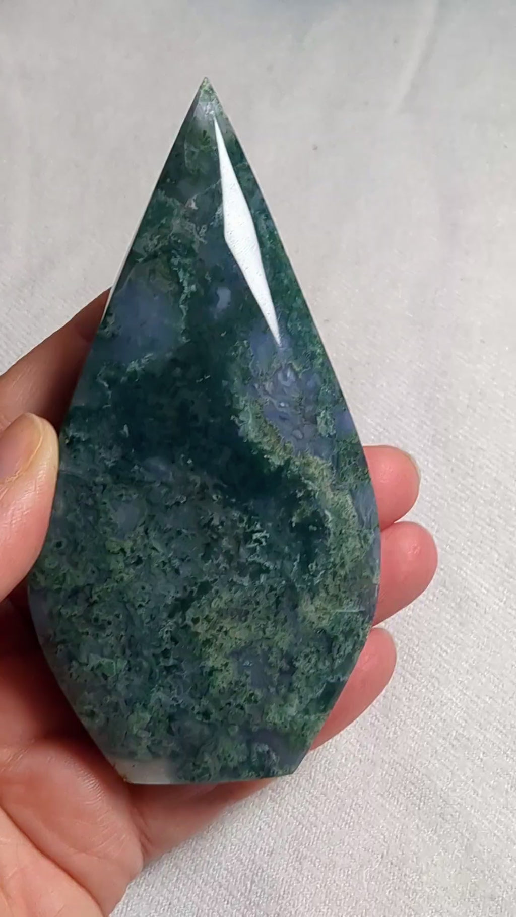 Moss Agate Teardrop