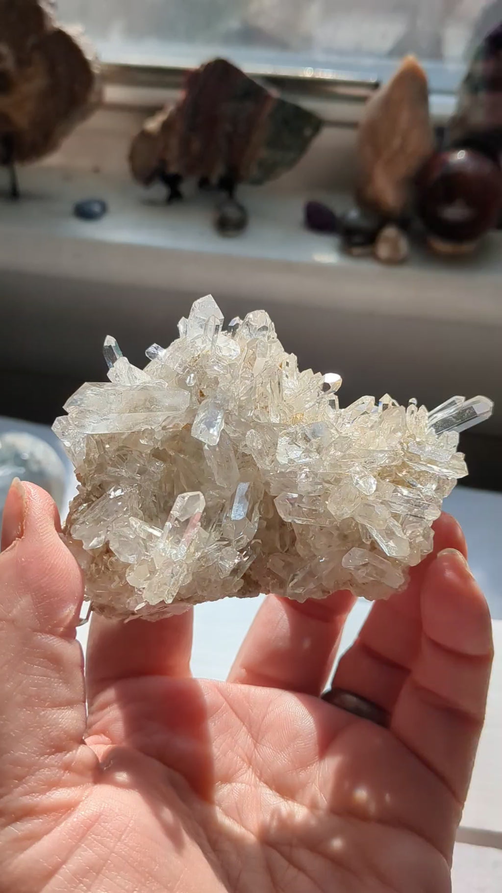 Clear quartz cluster