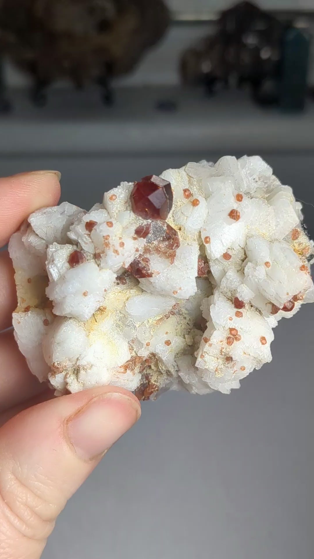 Spessartite Garnet with Albite, Feldspar and Aquamarine Specimen