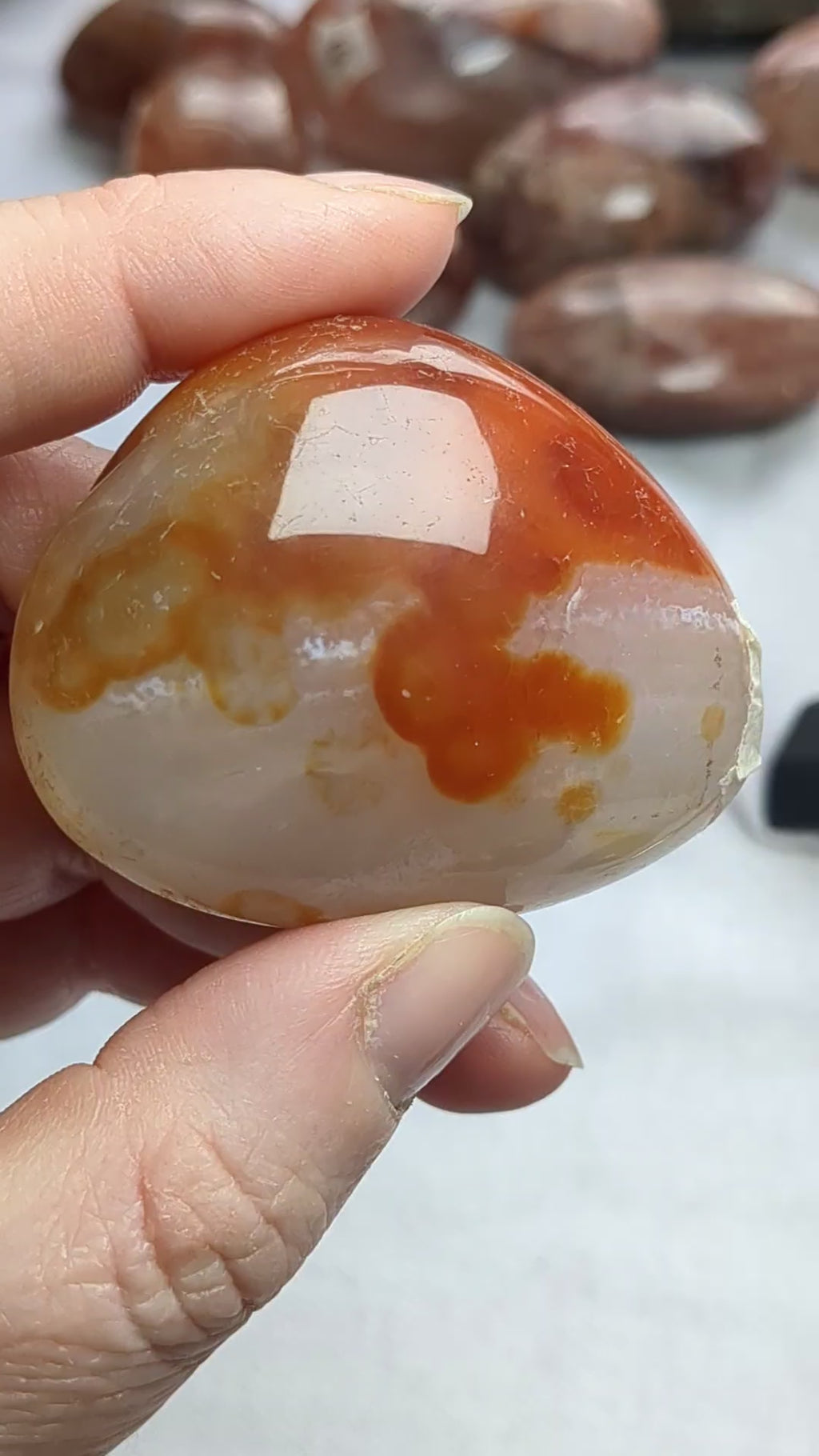 Carnelian palm stone A