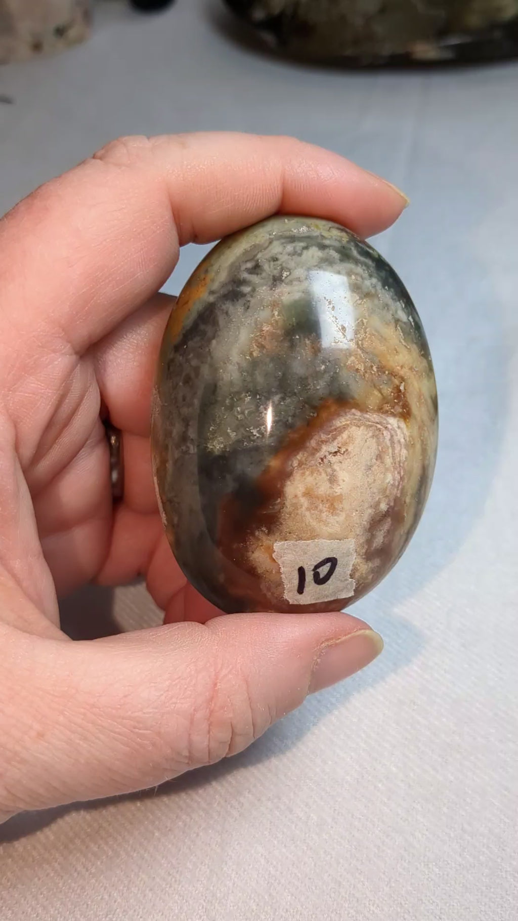Polychrome Jasper palm stone
