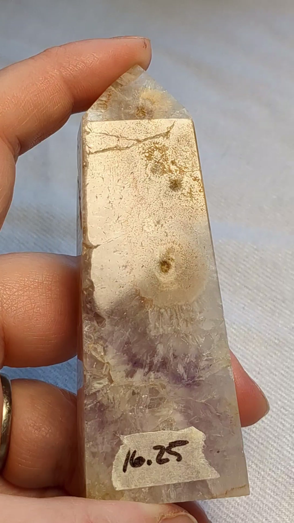 Flower agate quartz tower A
