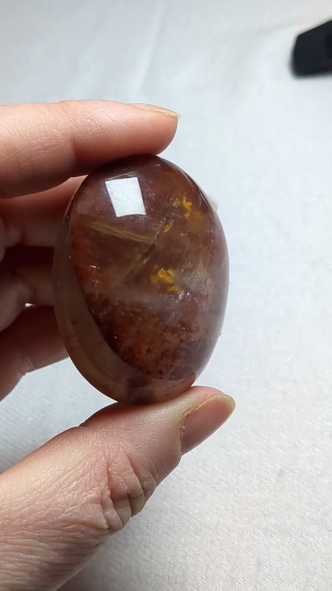 Fire quartz palm stone D