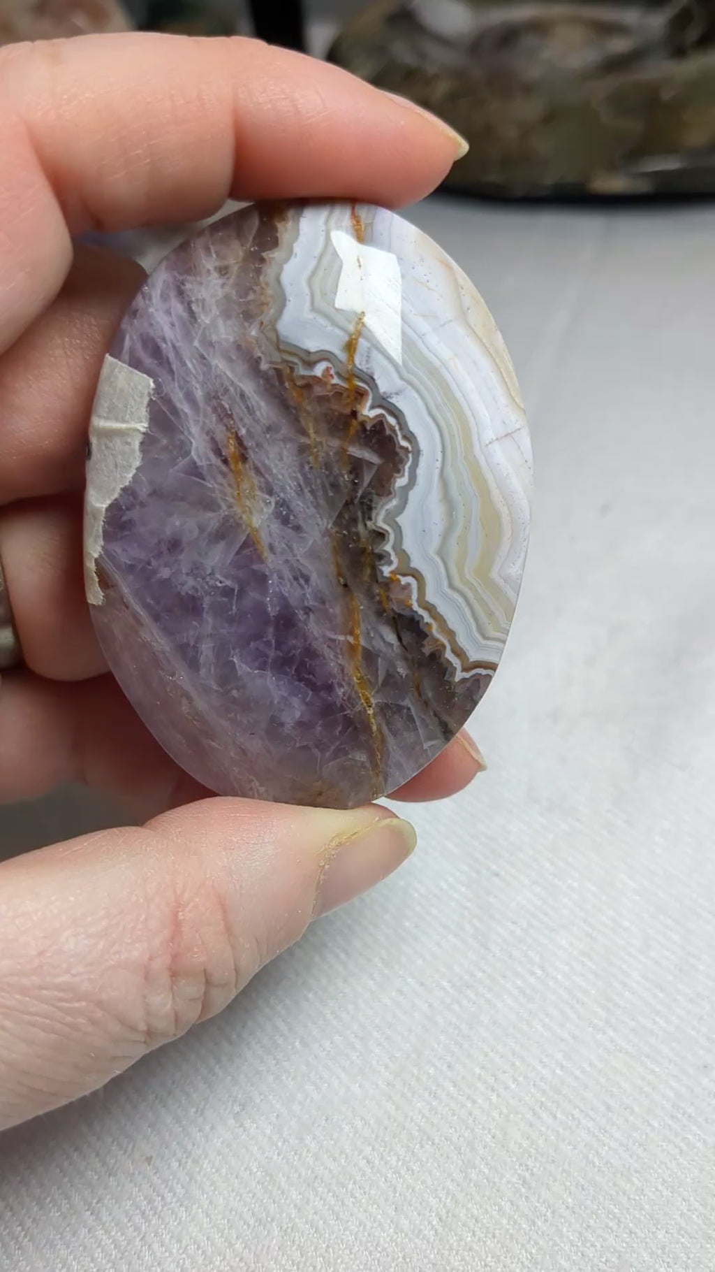 Amethyst agate palm stone A