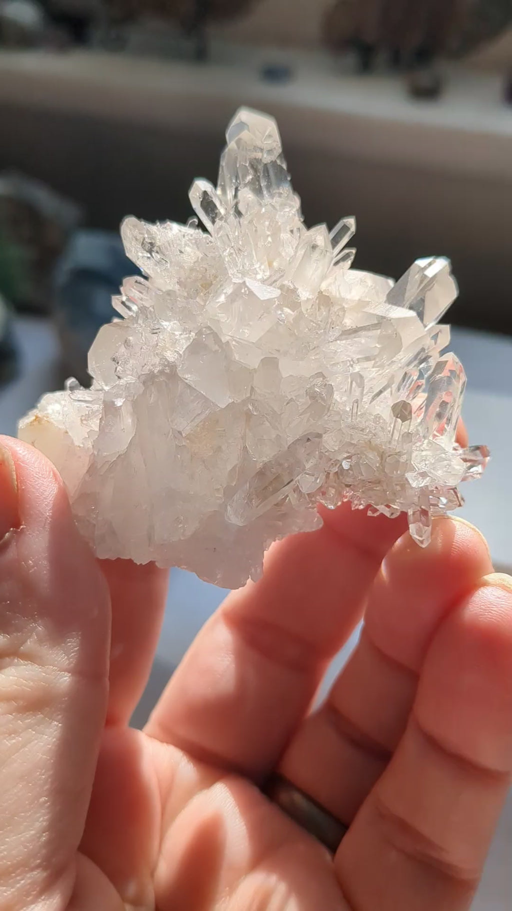 Clear quartz cluster