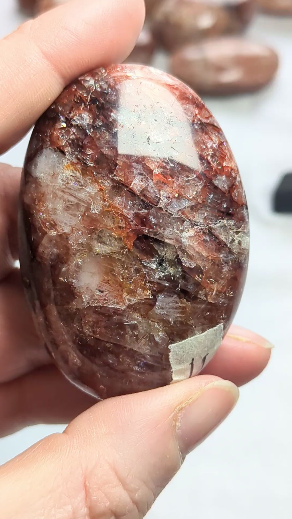 Fire quartz palm stone B