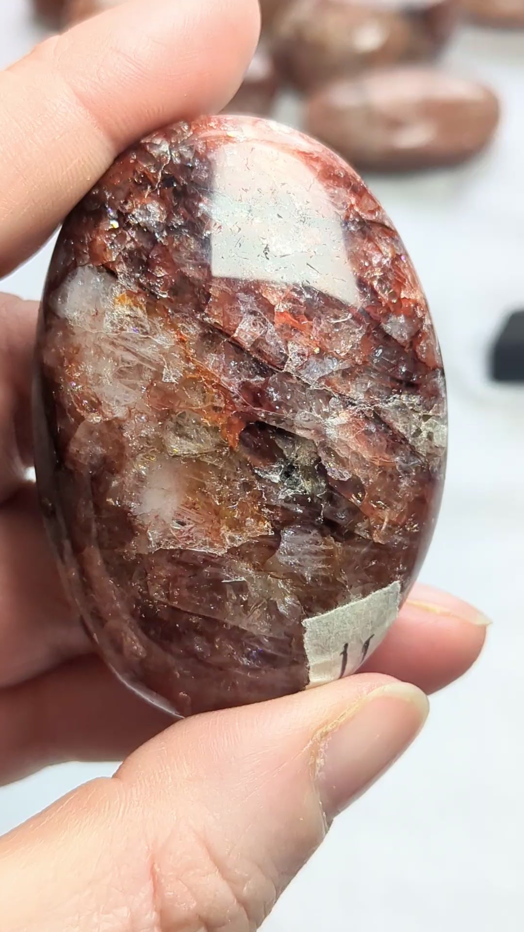 Fire quartz palm stone B