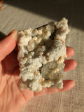 White barite with fluorite, pyrite, and calcite