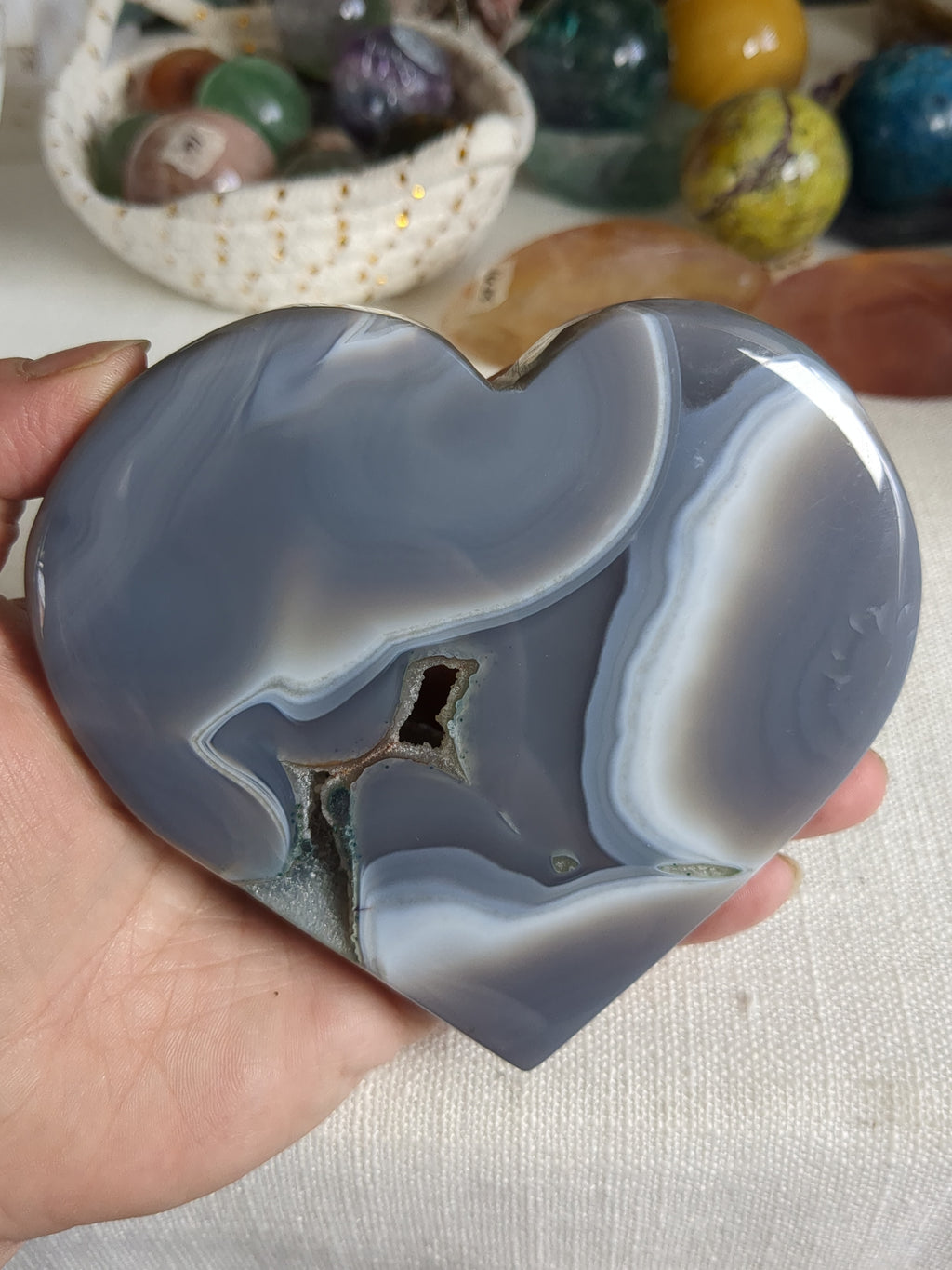 Druzy Agate Heart