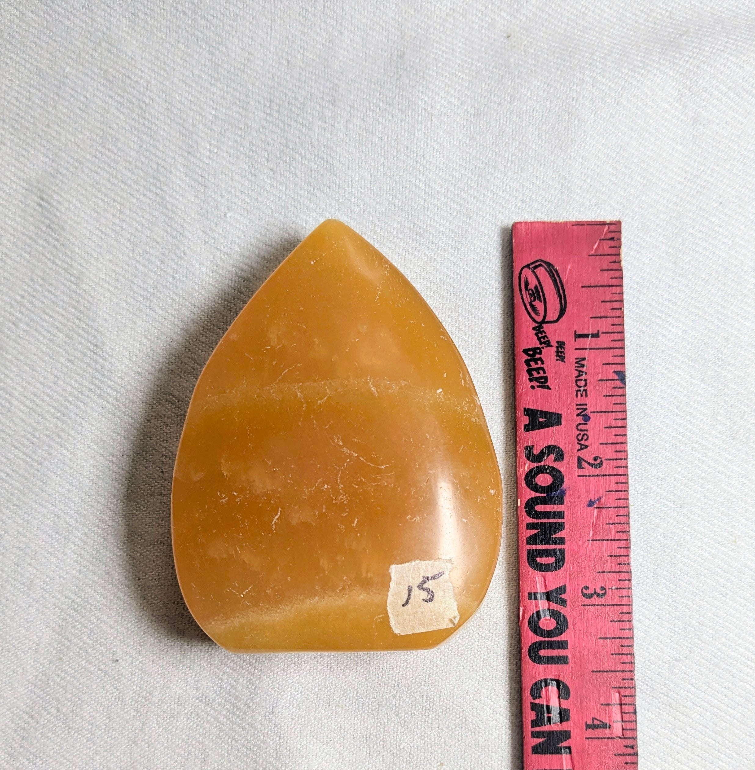 Orange Calcite Teardrop