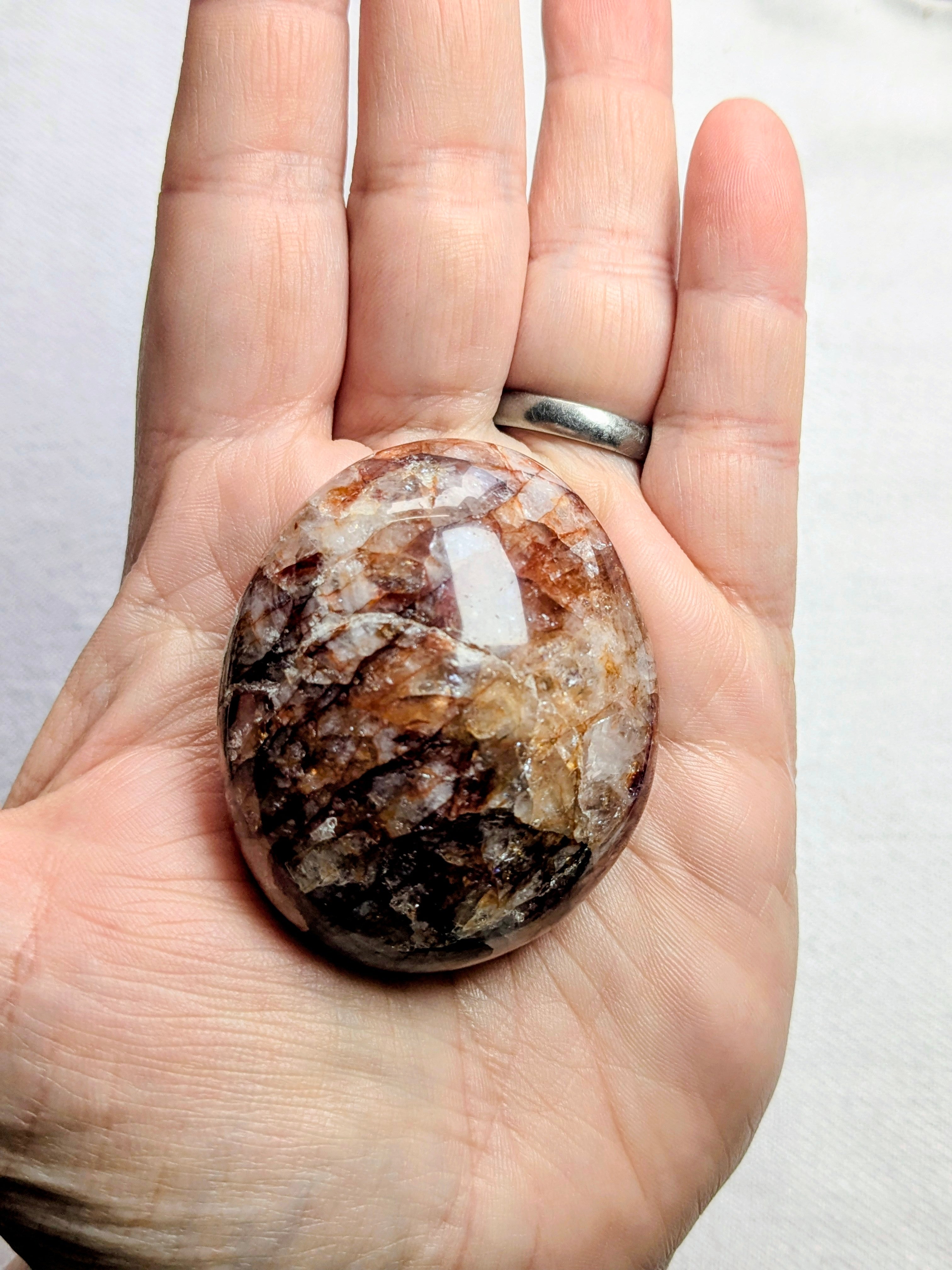Fire quartz palm stone A