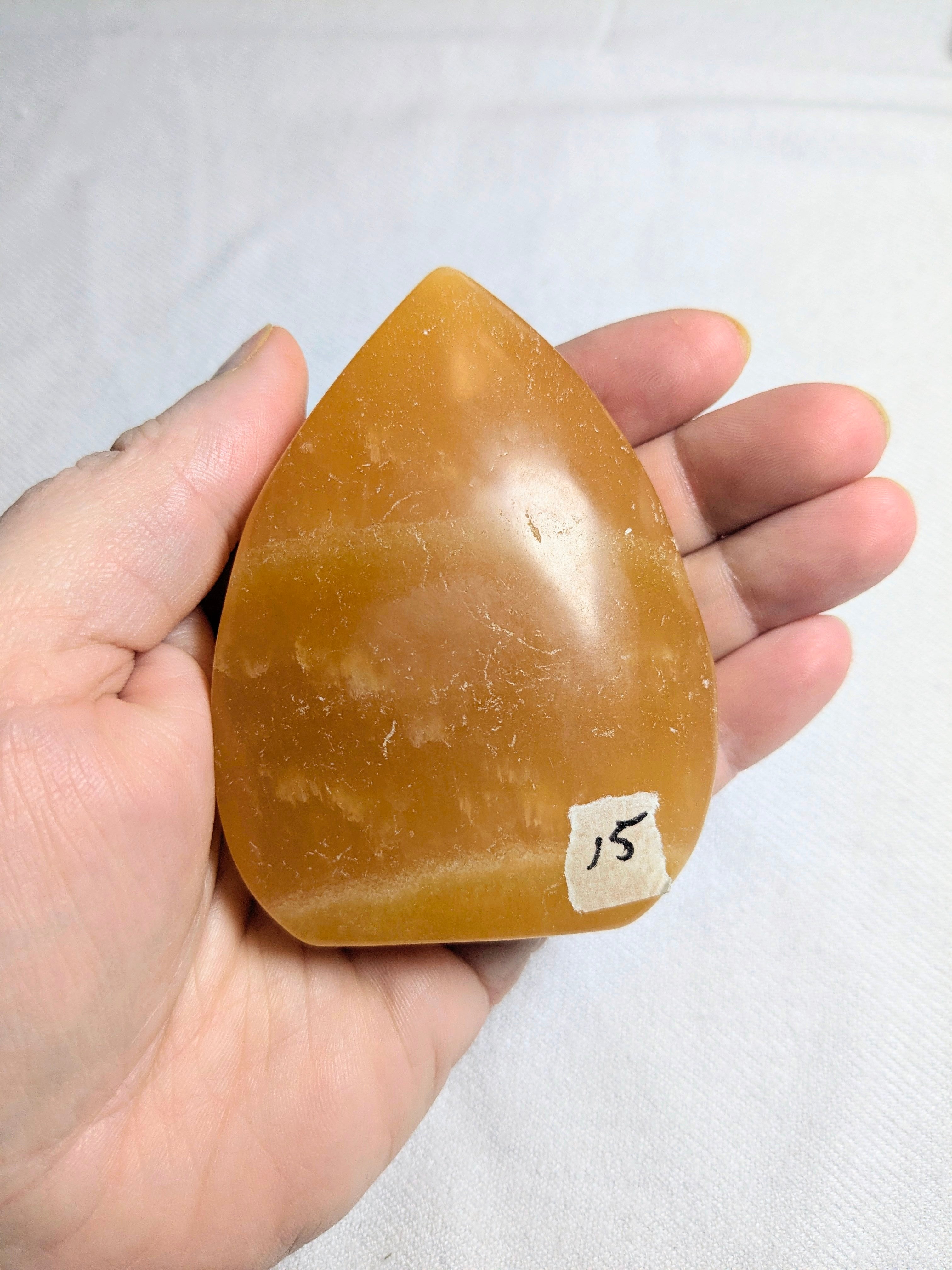 Orange Calcite Teardrop