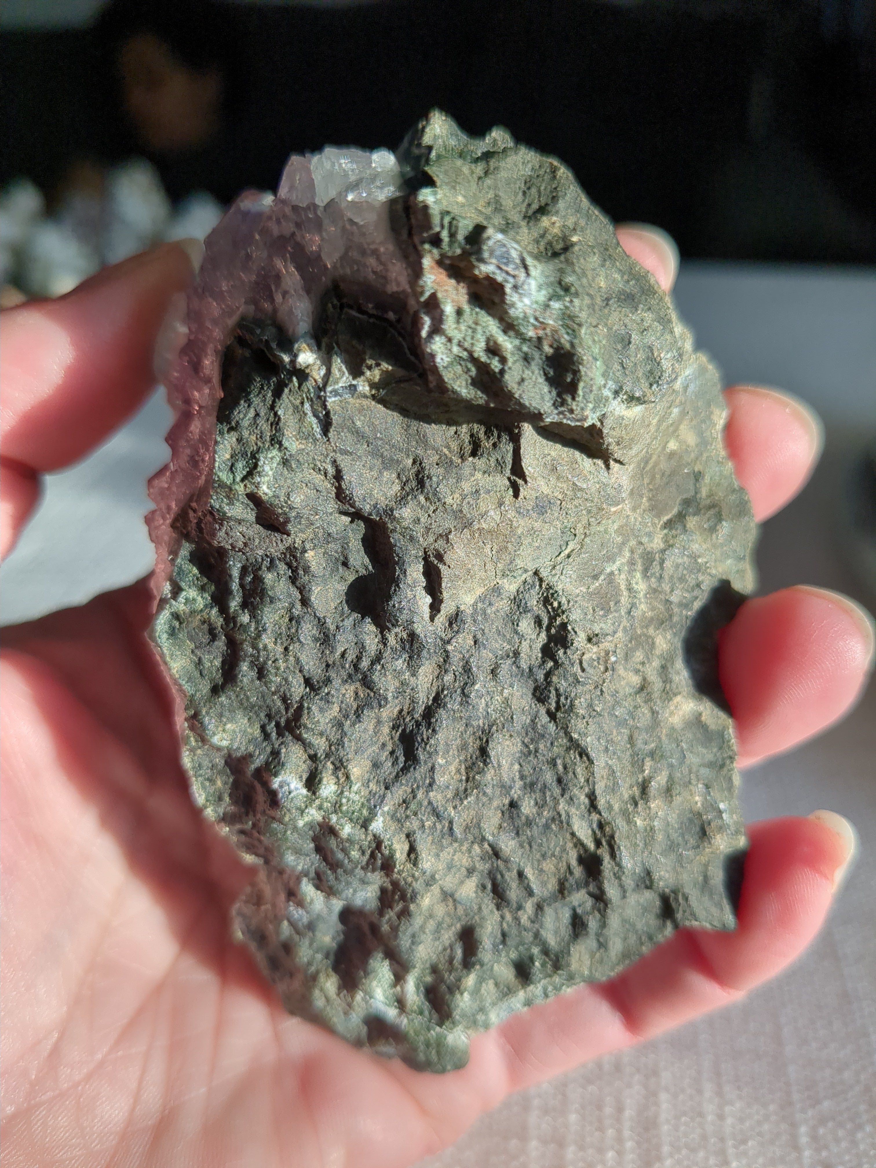 Amethyst with calcite