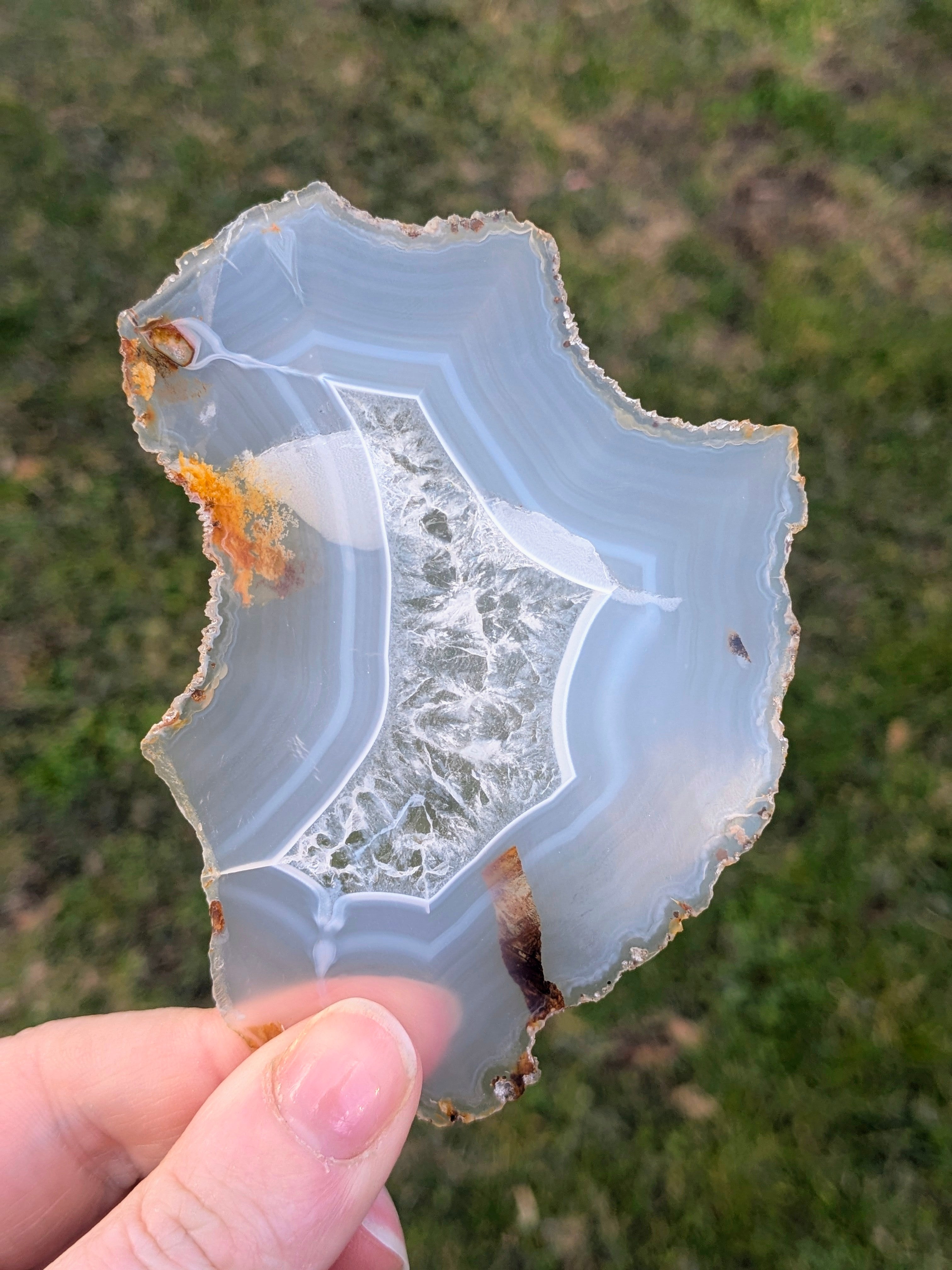 Intuitively picked Iris Agate slice