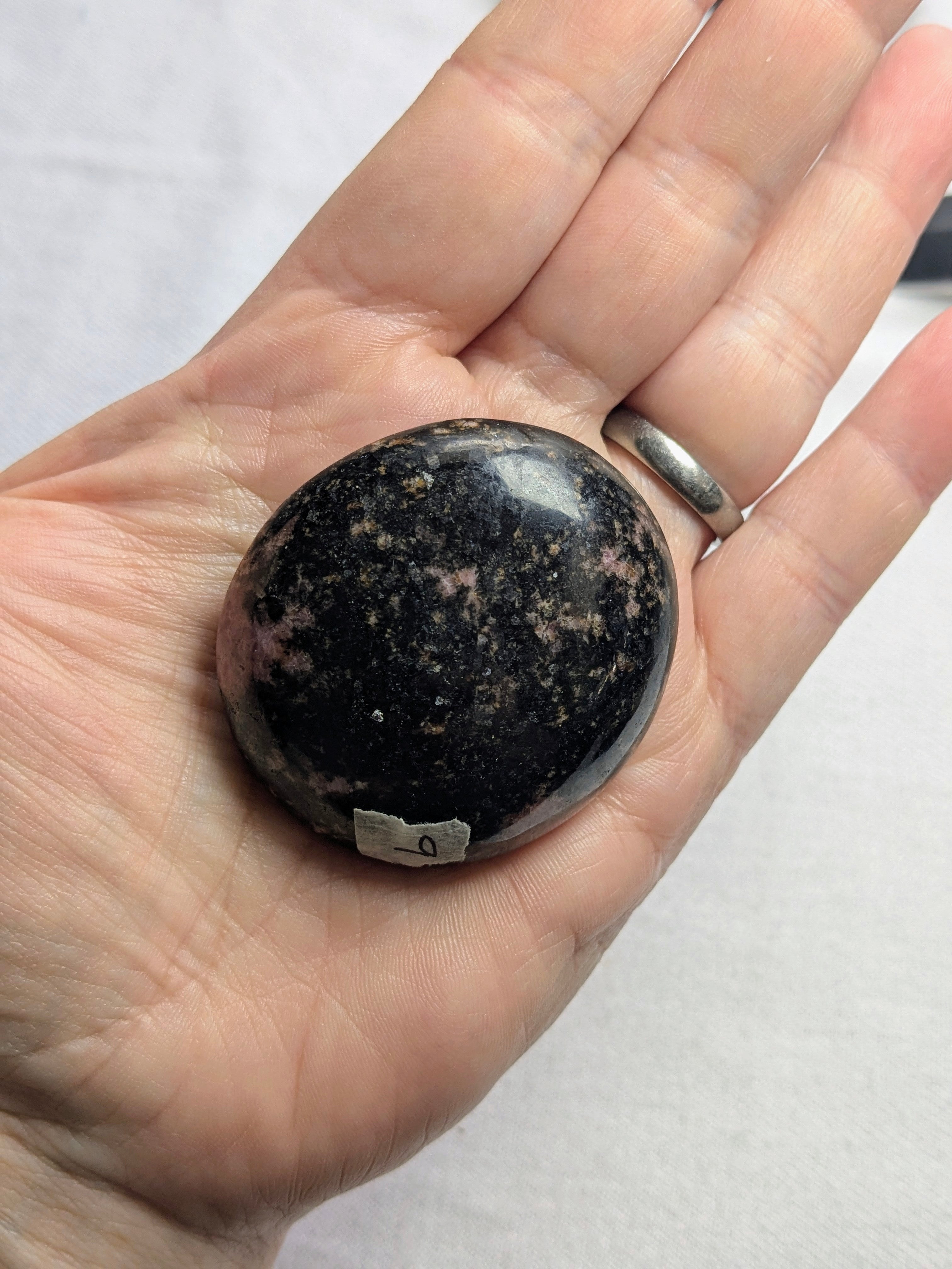 Rhodonite palm stone
