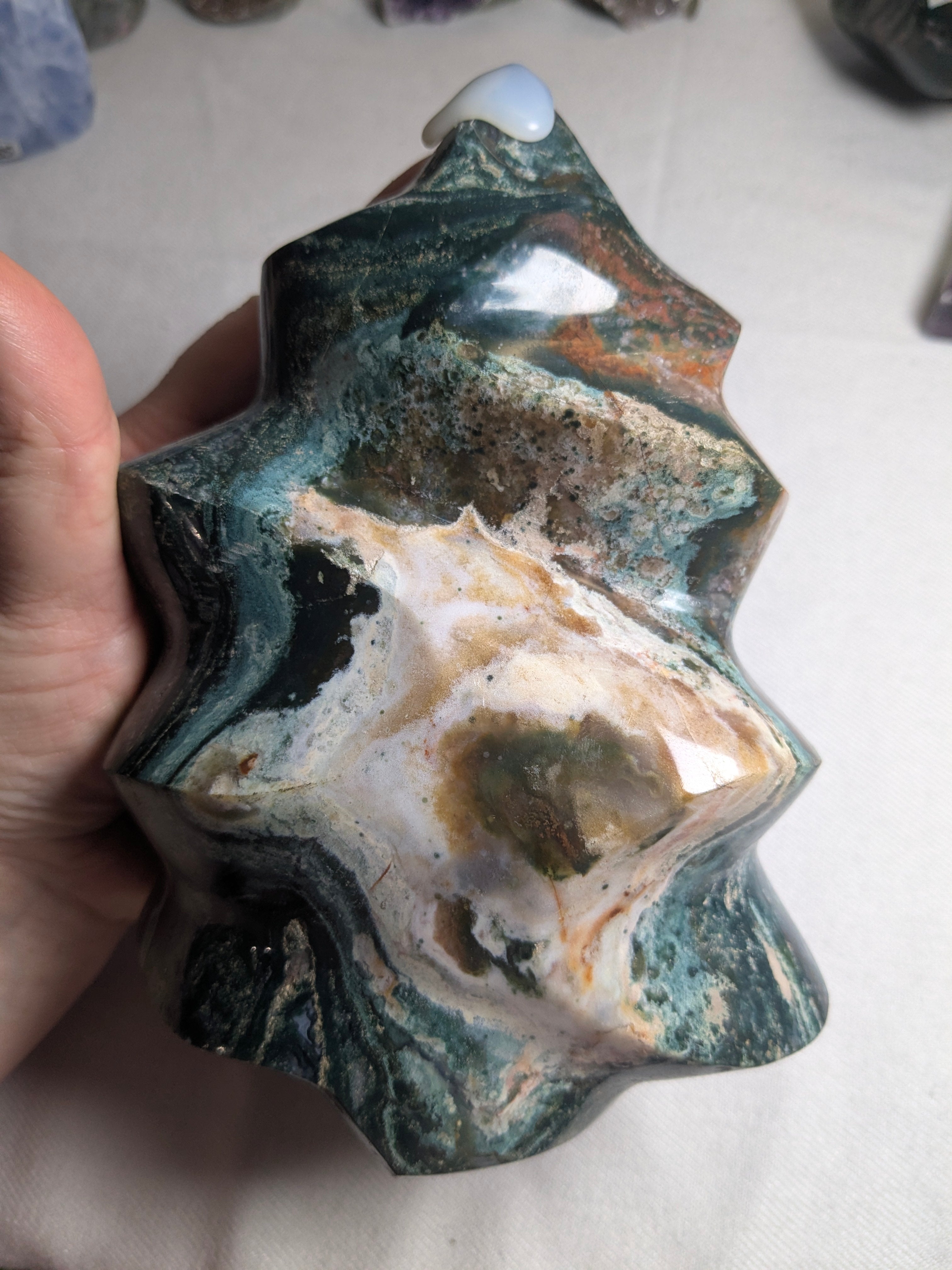 Extra Large Ocean Jasper Flame
