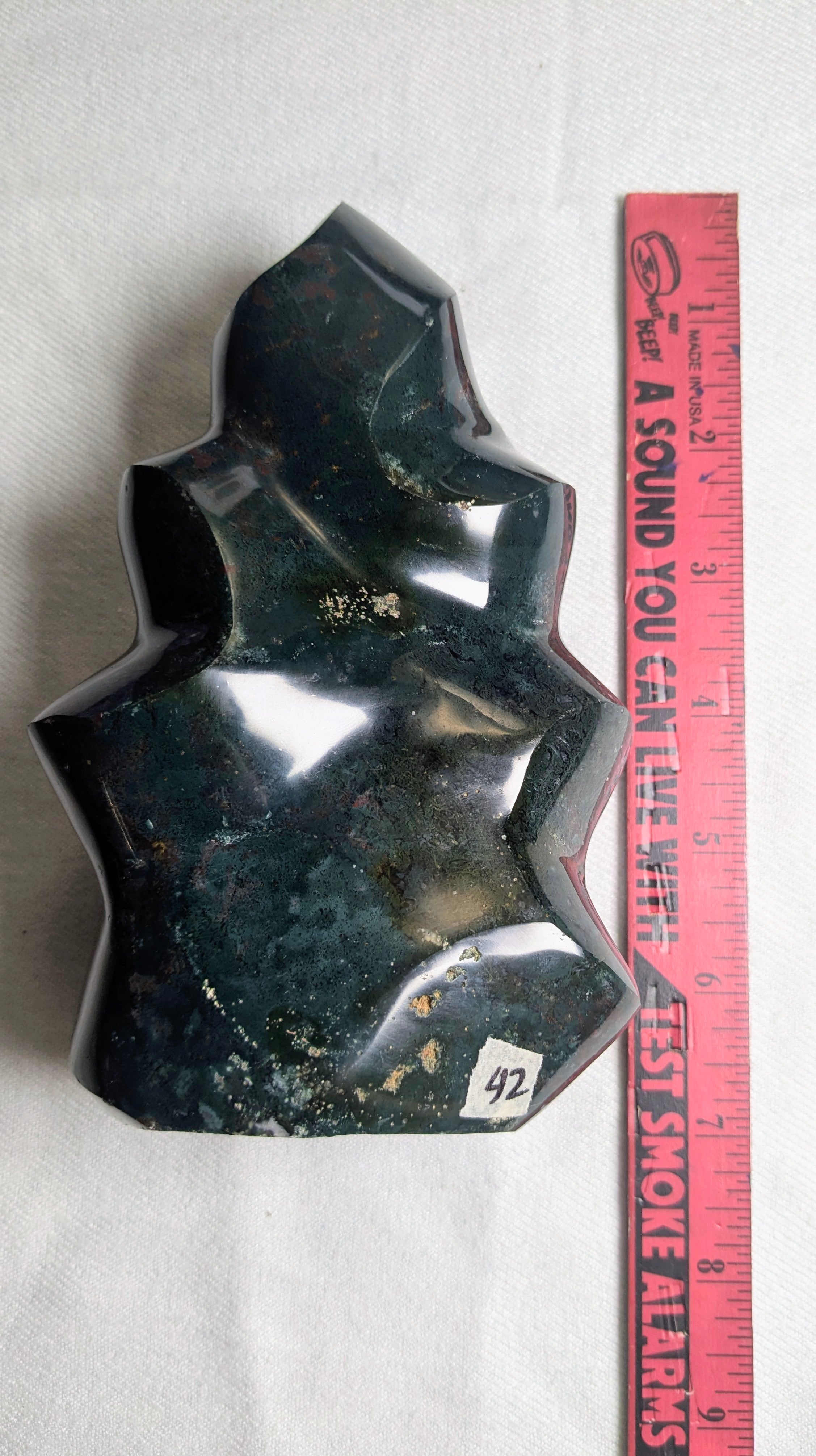 Large Green Jasper Flame