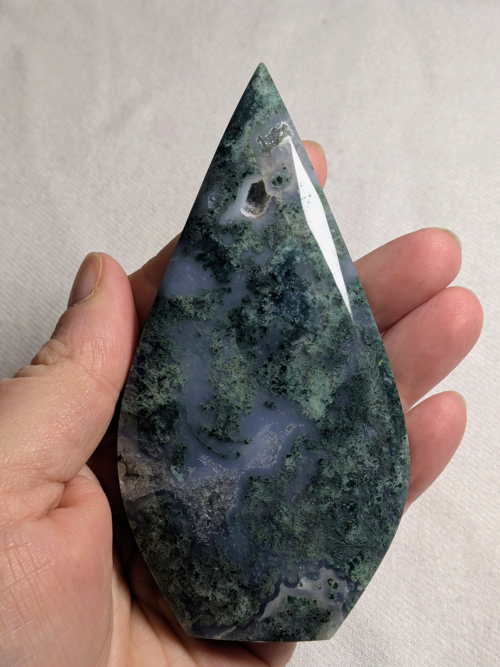 Moss Agate Teardrop