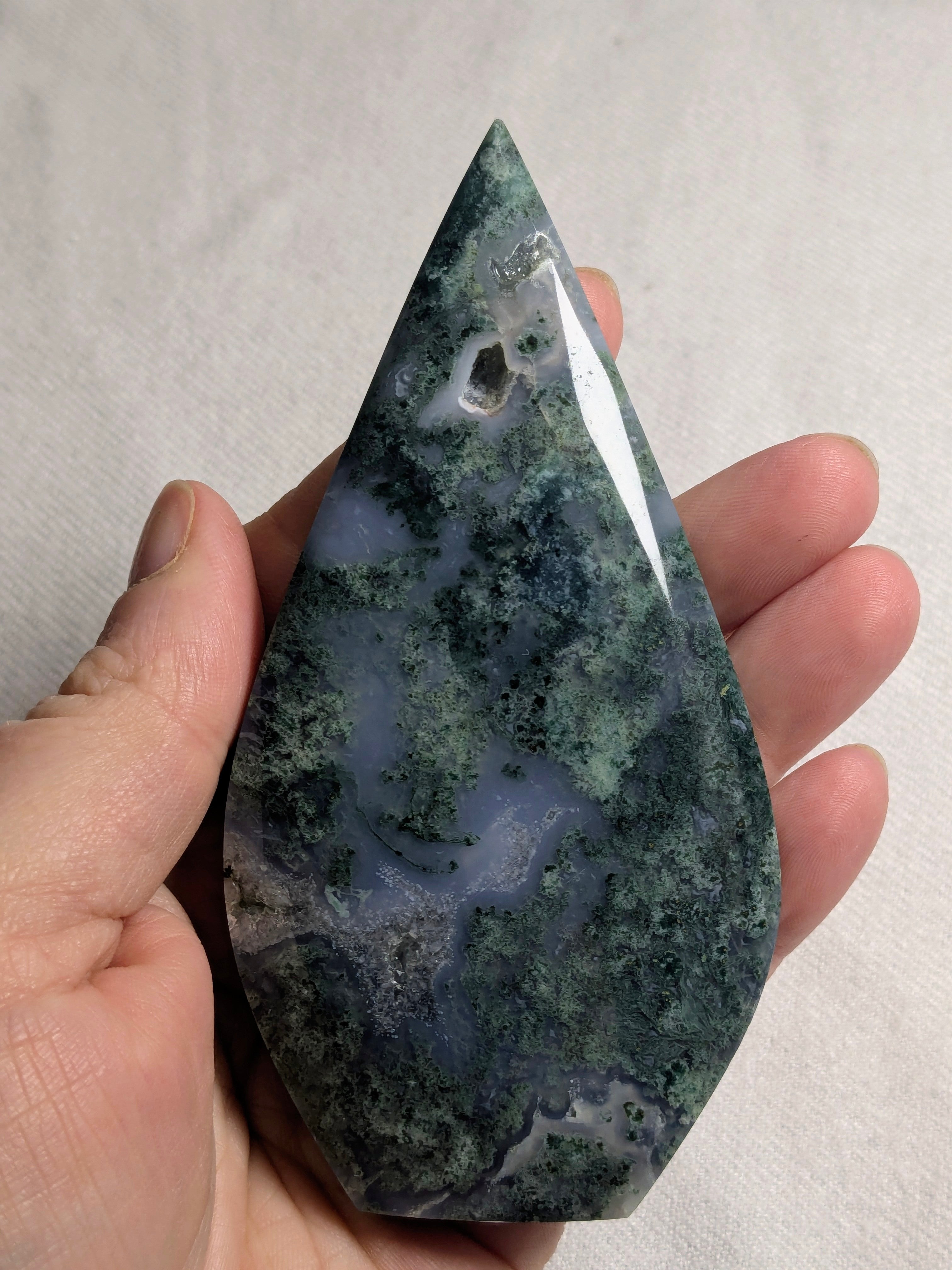Moss Agate Teardrop