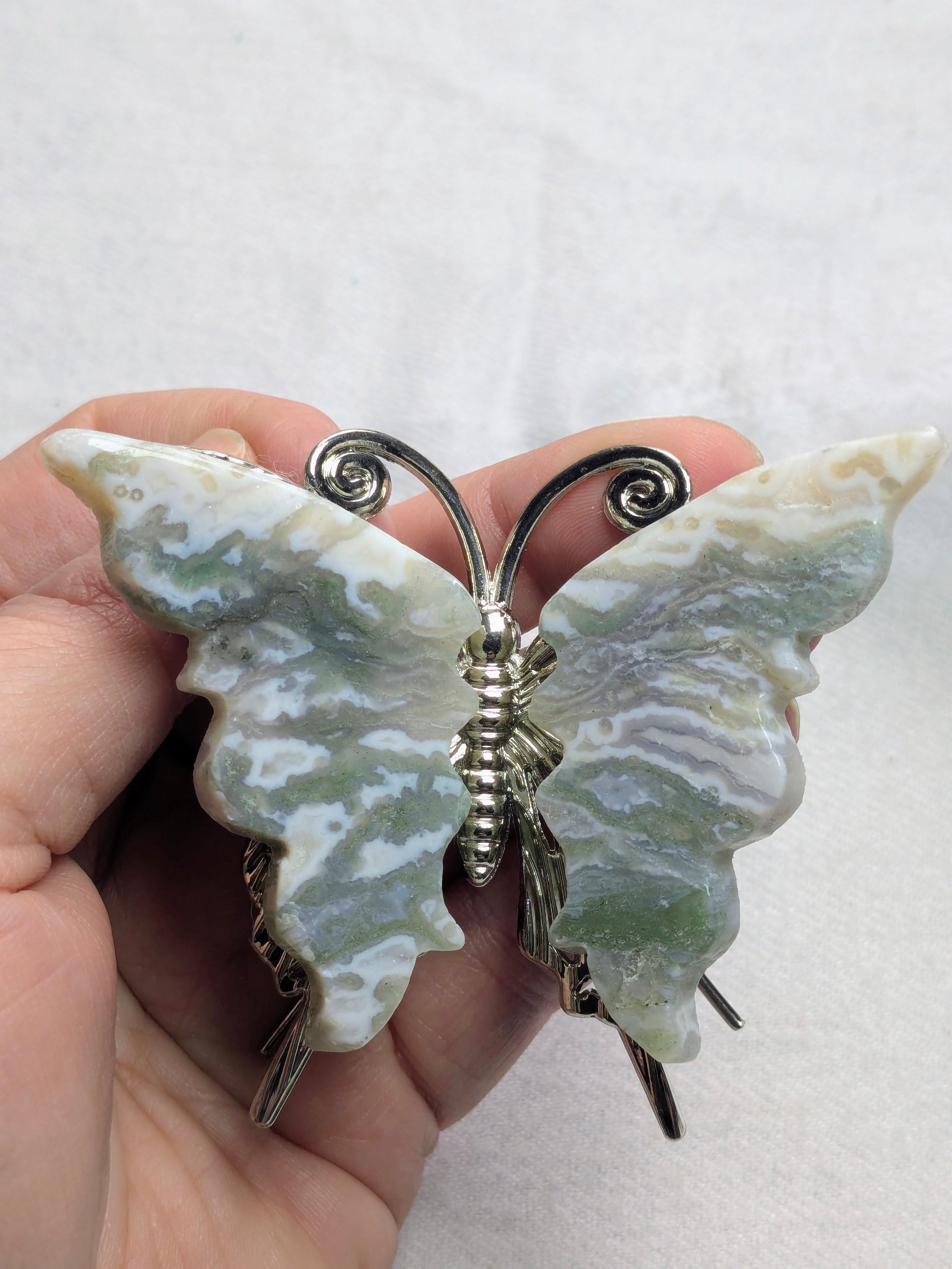 Moss Agate Butterfly - A