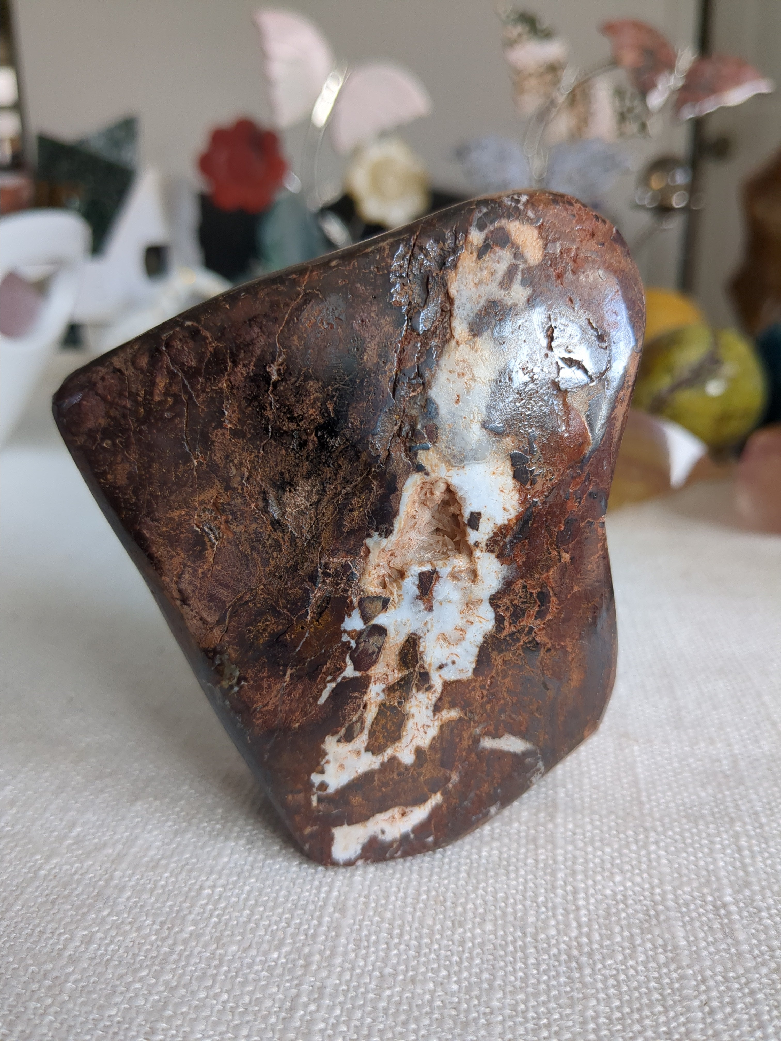 Pink aragonite freeform