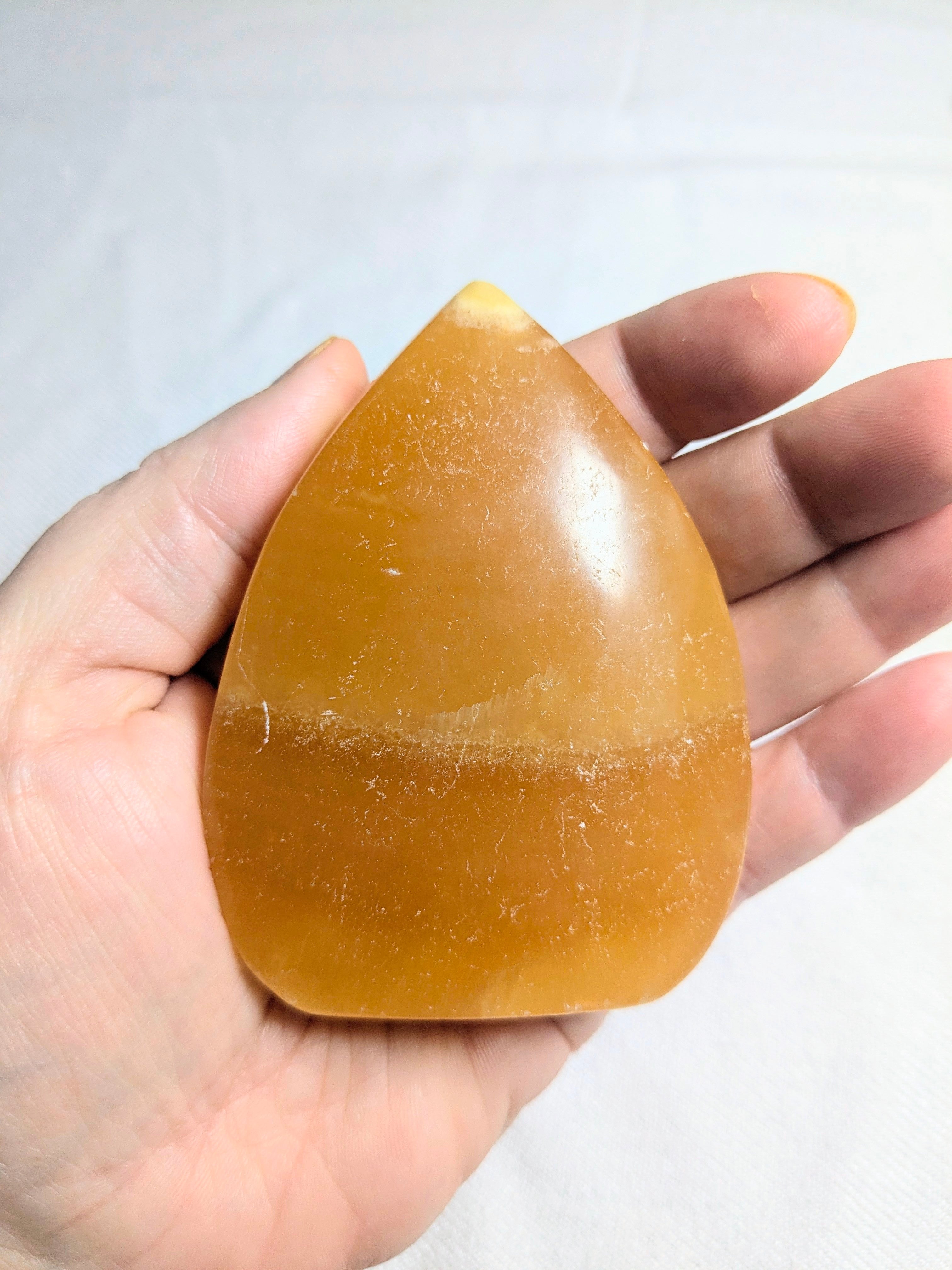 Orange Calcite Teardrop