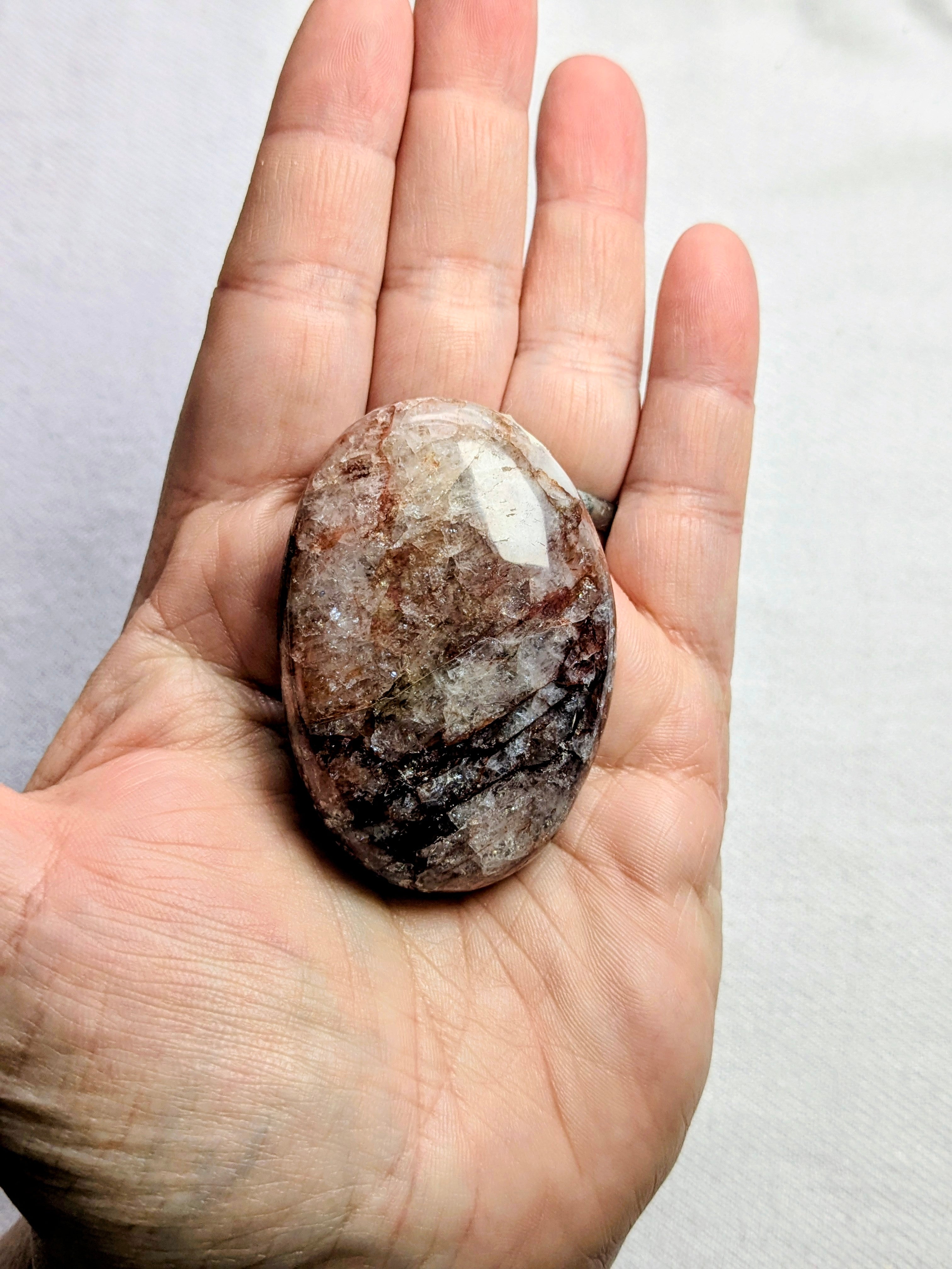 Fire quartz palm stone B