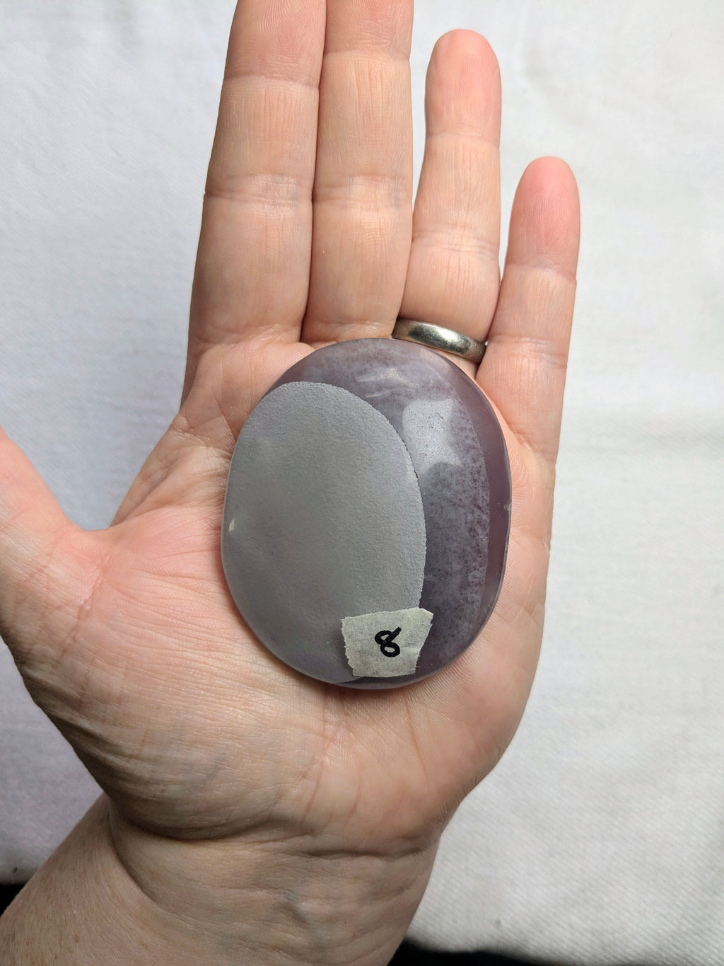 Purple fluorite palm stone