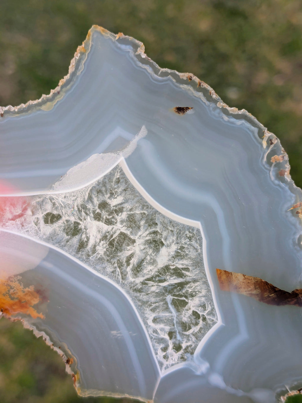 Intuitively picked Iris Agate slice