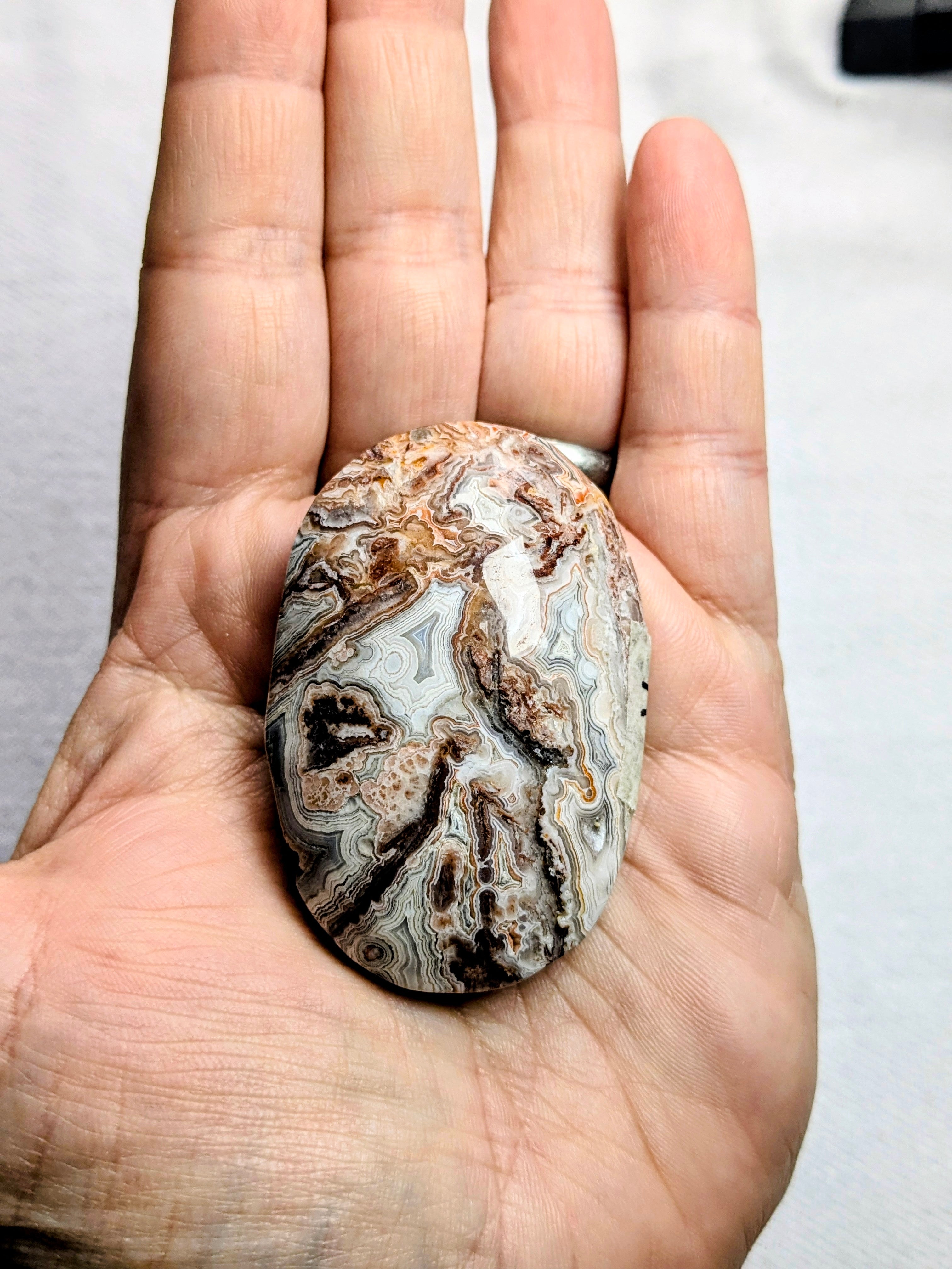 Crazy lace agate palm stone