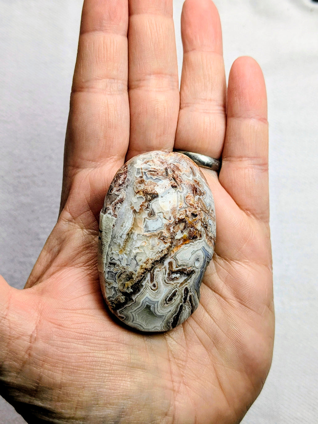 Crazy lace agate palm stone