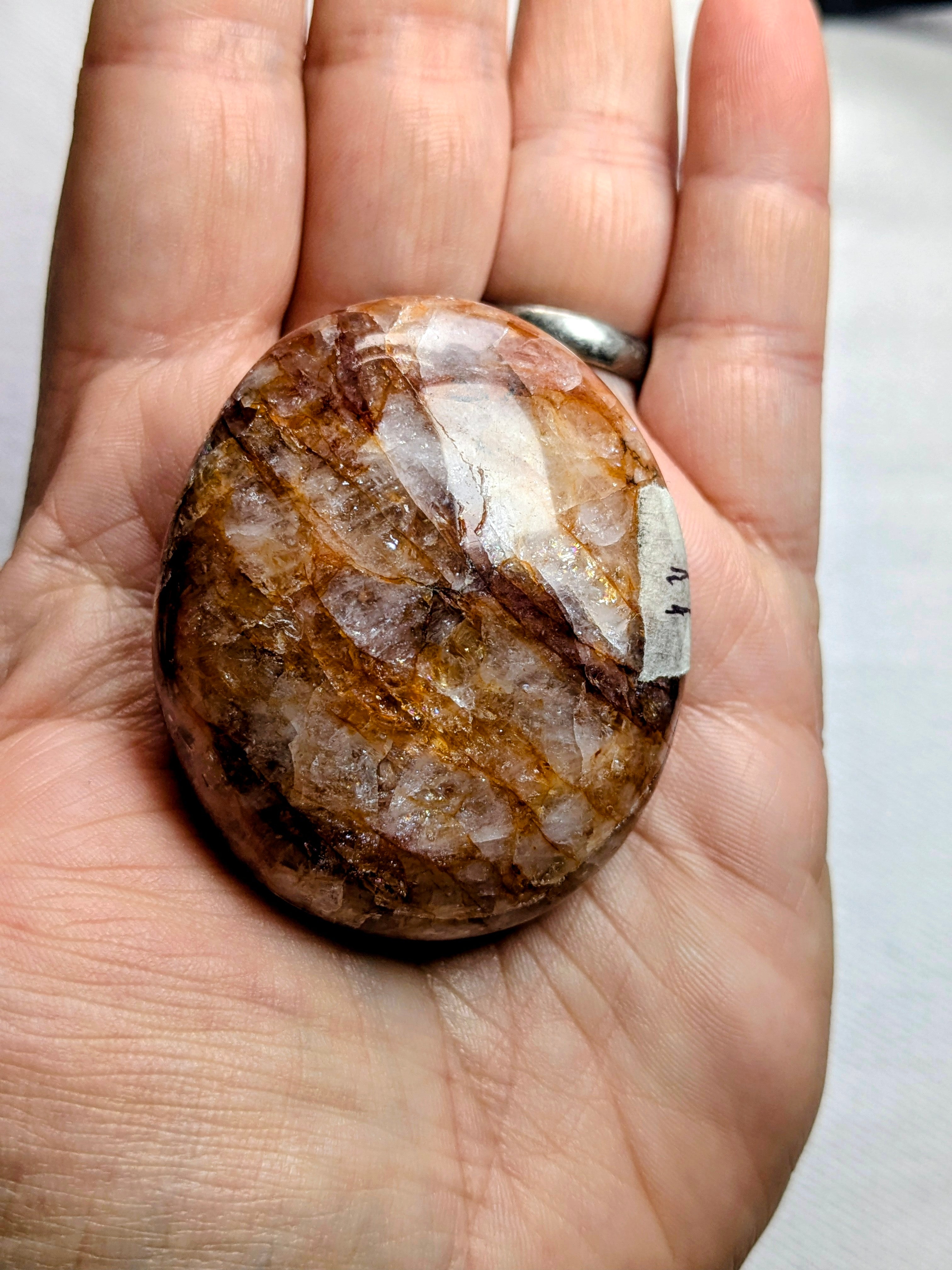 Fire quartz palm stone A