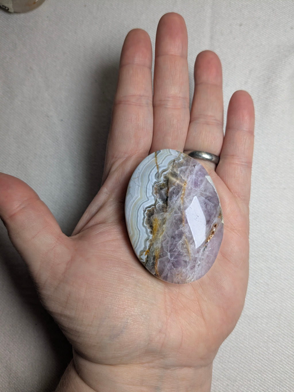 Amethyst agate palm stone A