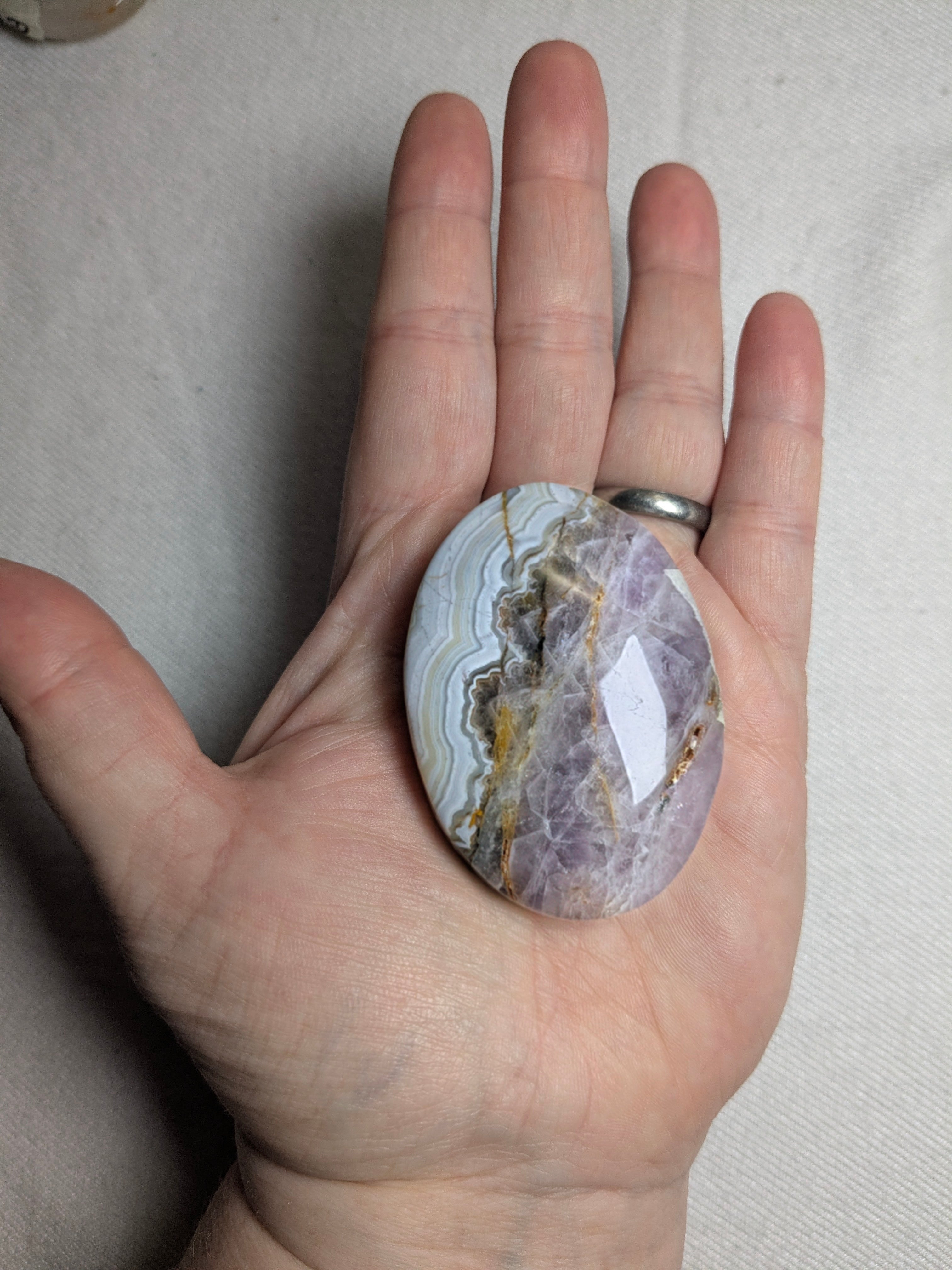 Amethyst agate palm stone A